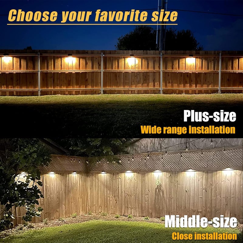 Aulanto Solar Fence Lights 8 Pack-Plus,100 Lumen Big Outdoor Solar Light IP65 Waterproof, Warm White and 10 RGB Modes,Fence Lights Otdoor Solar Lighting for Backyard,Garden,Fence,Wall,Deck,Stairs. - Image 3